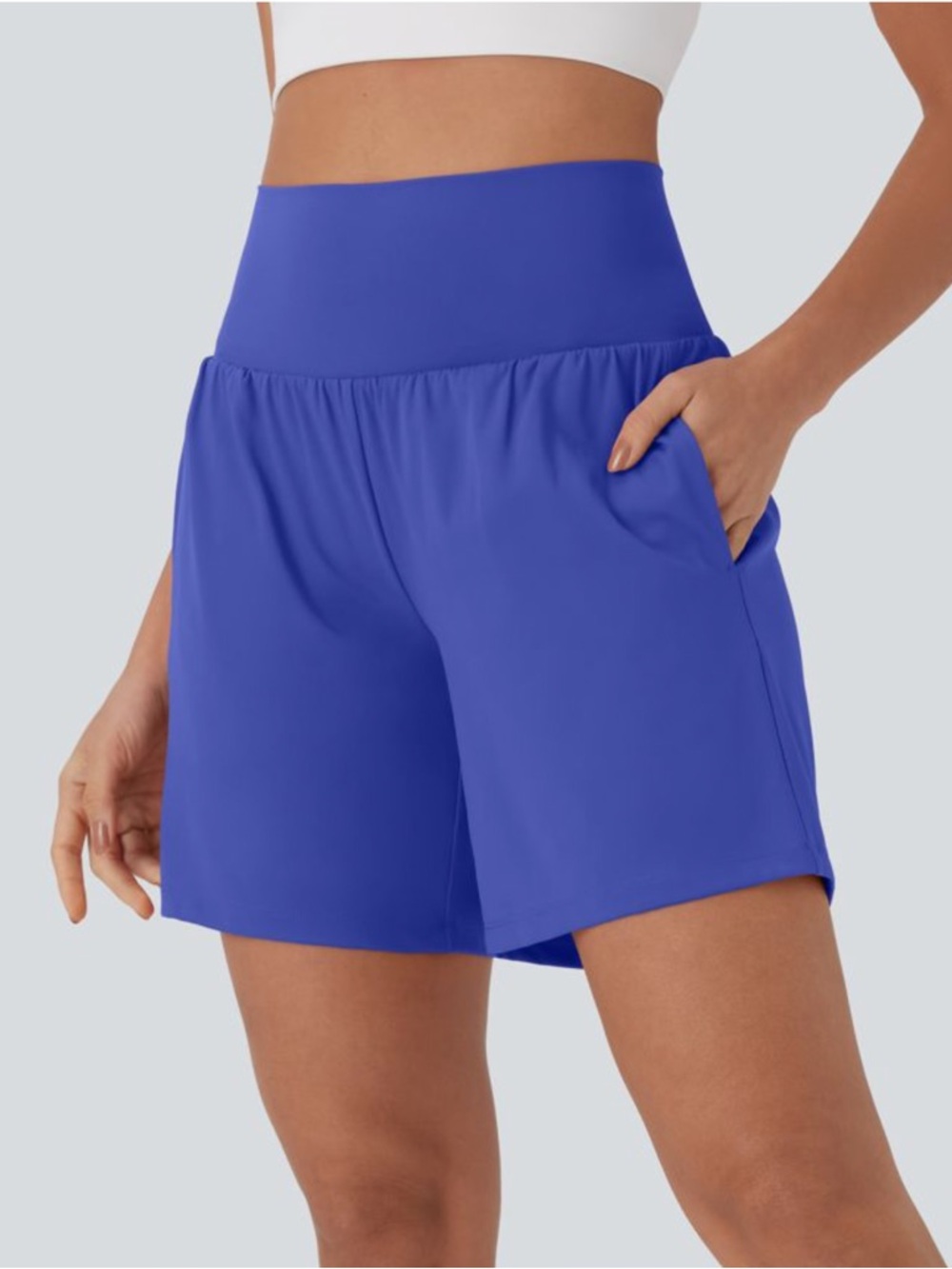 High-Waist Active Shorts in Cobalt Blue - brand new with tags!